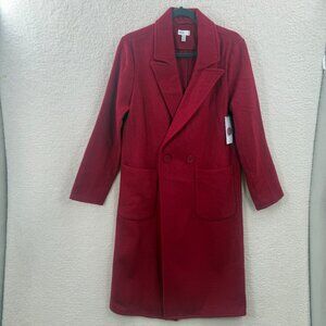 Nordstrom rack  Maroon Long coat Size S NWT